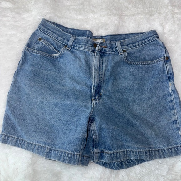Liz Claiborne Light Wash Denim Jean Shorts Womens Petite 14P High Rise - Picture 1 of 3